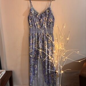 Floral Maxi Dress with Spaghetti Straps and Shorts XXL